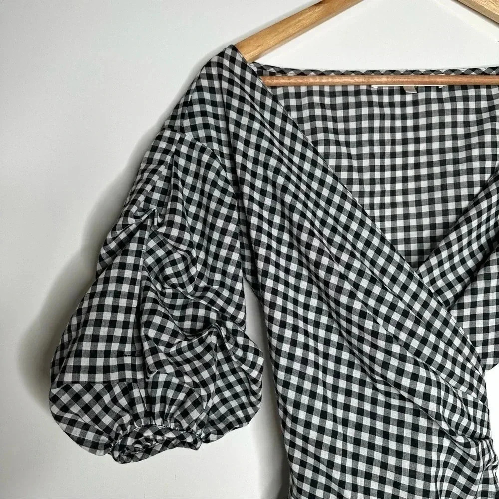 Lovers + Friends Gabriel Ruched Sleeve Wrap Mini Dress Size XS - Picture 4 of 10